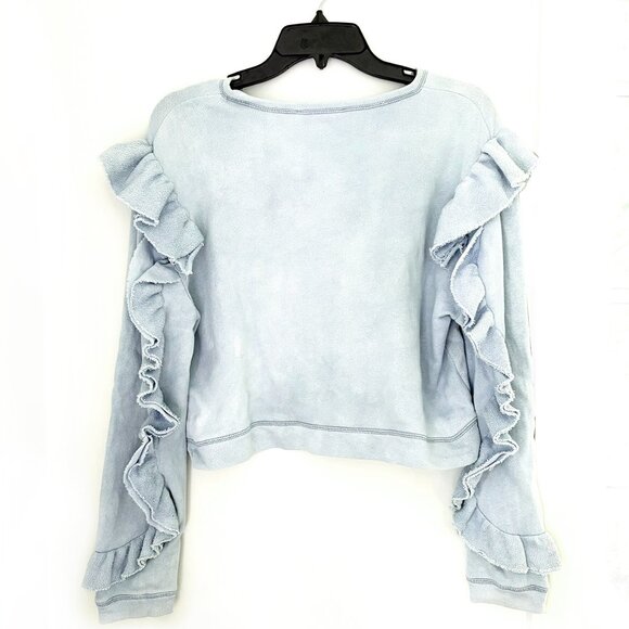 Loveshalkfancy Ruffle Distressed Tie-Dye Faded Sweatshirt_ - Picture 3 of 6